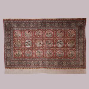Tapis oriental en soie naturelle fait main