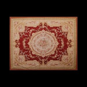 Hand-knotted rugs in Aubusson-style, dimensions 10.13 ft by 8.00 ft