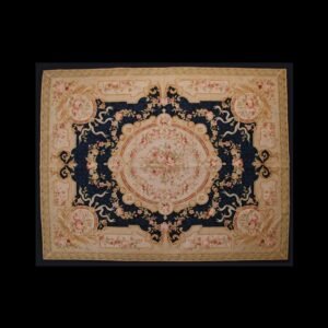 Hand-knotted rugs in Aubusson-style, dimensions 10.03 ft by 7.87 ft