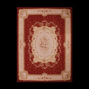 Hand-knotted rugs in Aubusson-style, dimensions 12.33 ft by 9.18 ft