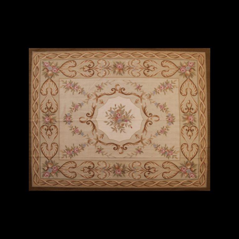 Hand-knotted rugs in Aubusson-style, dimensions 10.03 ft by 7.90 ft