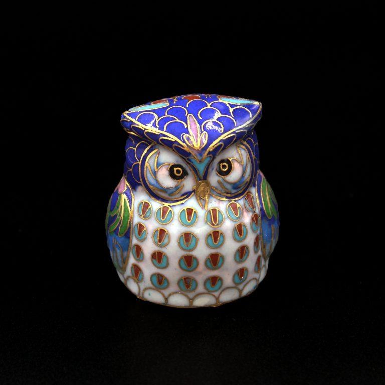 Cloisonné enamels Owl de Tresorient