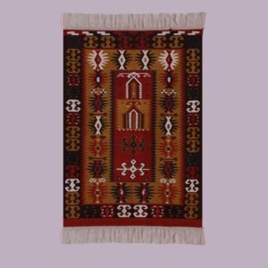 Tapis Kilim en soie véritable, tissé à la main Dimensions : 0,80 x 1,18 m