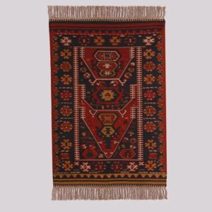 Tapis Kilim en soie véritable, tissé à la main Dimensions : 0,82 x 1,19 m