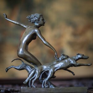 La Déesse de la chasse et ses trois lévriers