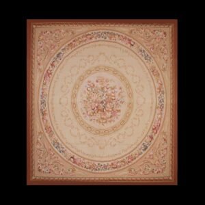 Hand-knotted rugs in Aubusson-style, dimensions 10.36 ft by 9.64 ft