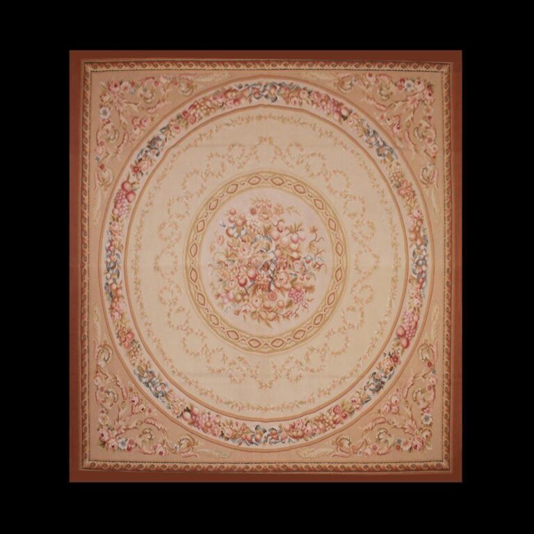 Hand-knotted rugs in Aubusson-style, dimensions 10.36 ft by 9.64 ft