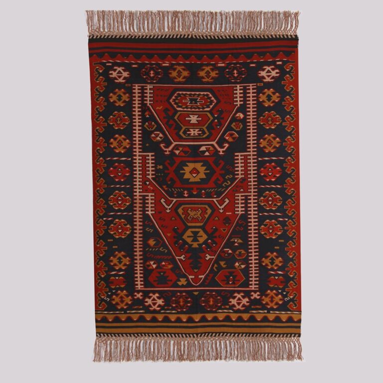 Hand-knotted pure silk rug