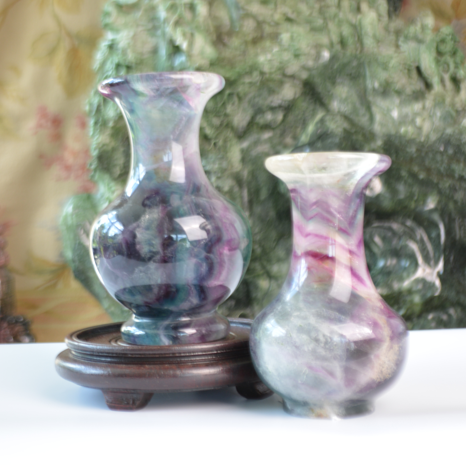 Paire de flacons en fluorite