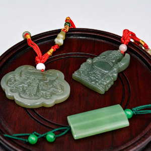Jade and Quartz “Equilibre” Set - Red Braided Necklaces